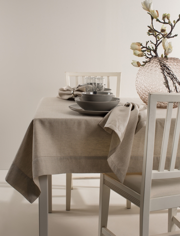 Pöytäliina 'Ebba' 160x270 - Luonnonvärinen