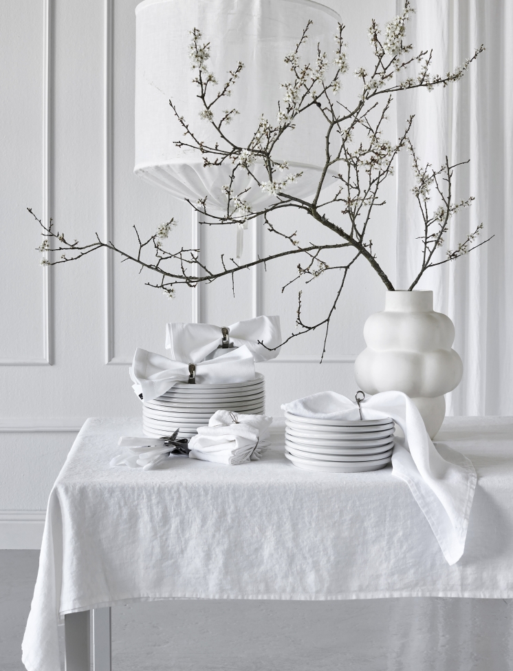 Pöytäliina 'Sunshine' 145x330 - Valkoinen