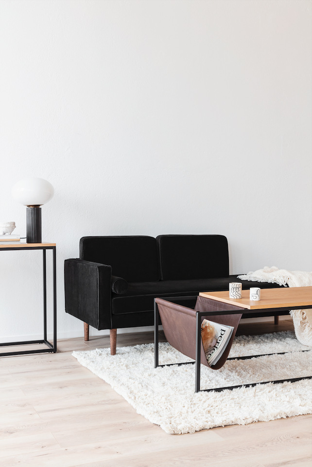 Soittopöytä inkl. lehtiteline 'Ylva' - Luonnonvärinen/Musta