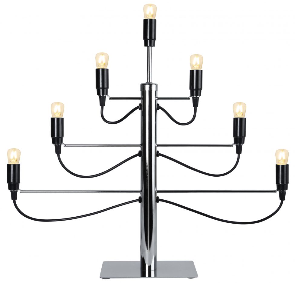 Adventtikynttelikkö 'Milano' - Musta/Hopea