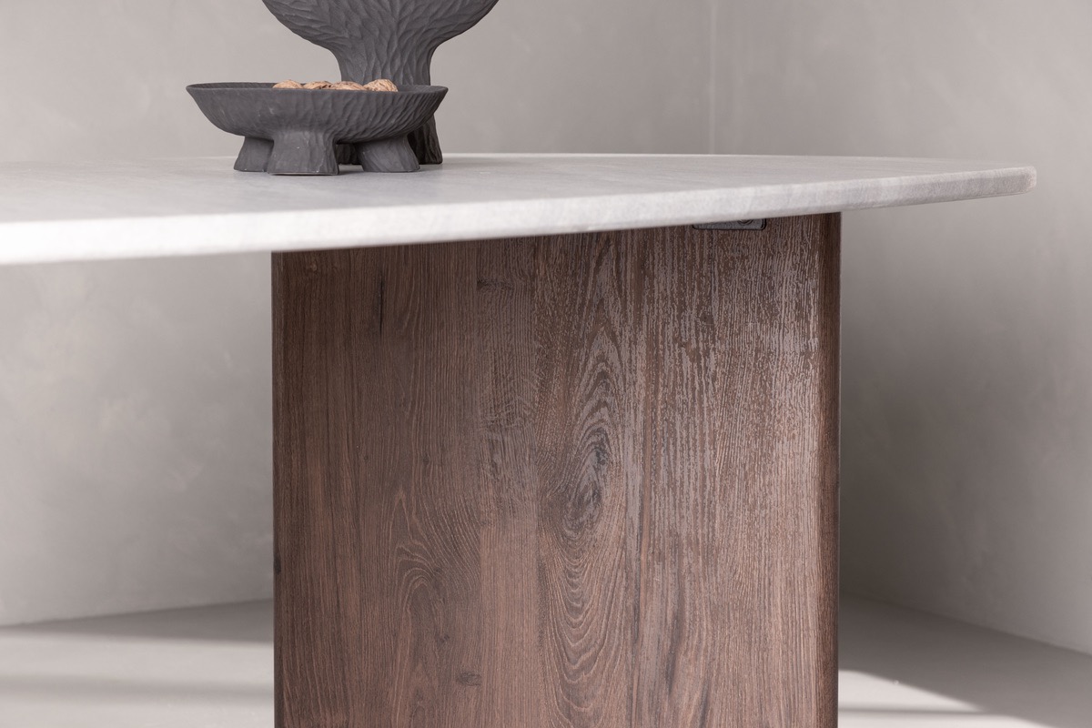 Ruokapöytä 'Grums' 180x90cm - Ruskea/Marmori