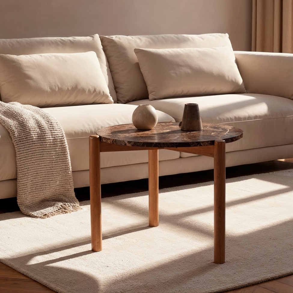 Soittopöytä 'Marble' S - Ruskea