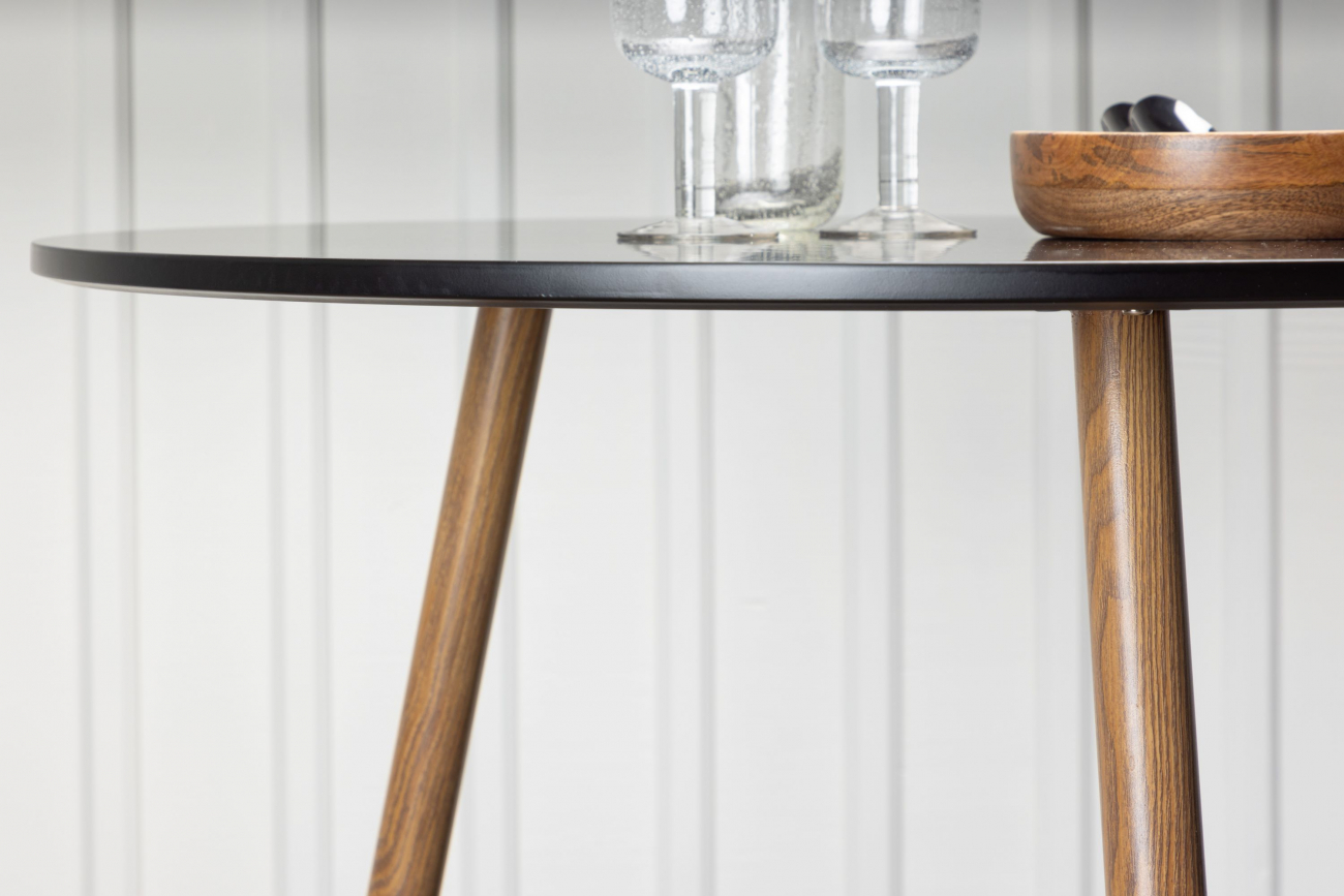 Ruokapöytä 'Palermo' Pyöreä 90cm- Musta