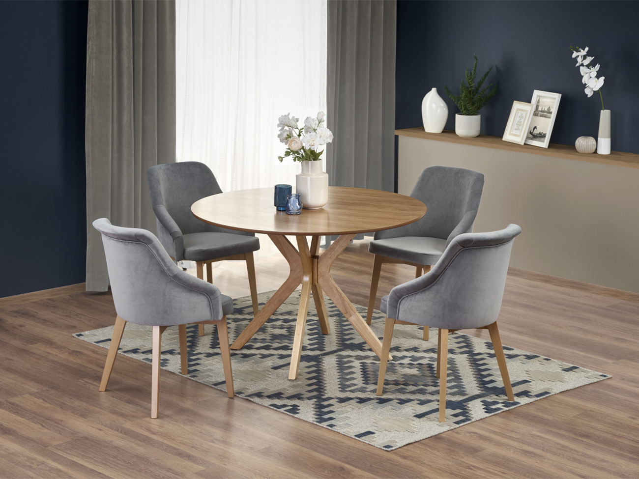 Ruokapöytä 'Nicolas' Pyöreä 120cm - Luonnonväri