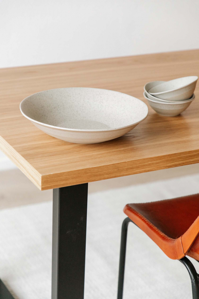 Ruokapöytä 'Radus' 140x85cm - Tammi/Musta