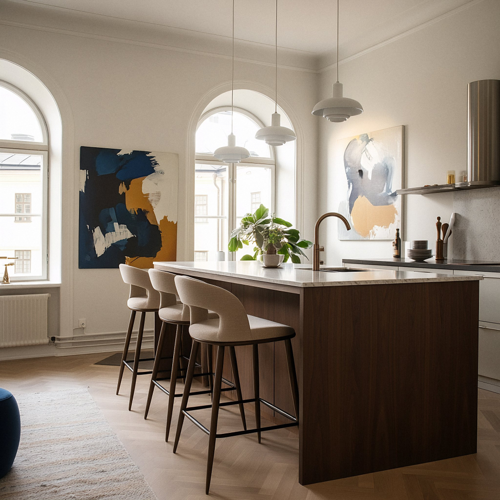 Baari tuoli 'Vestby' - Beige/ ruskea