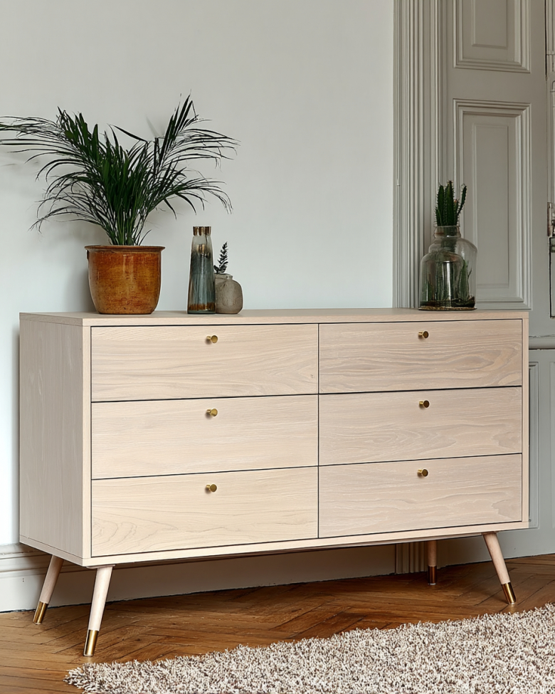 Komero 'Prime' 6 laatikkoa - Valkoinen tammi