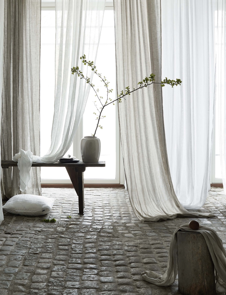 Verho, jossa on laskostusnauha 'Dalsland' 145x290 - Valkoinen