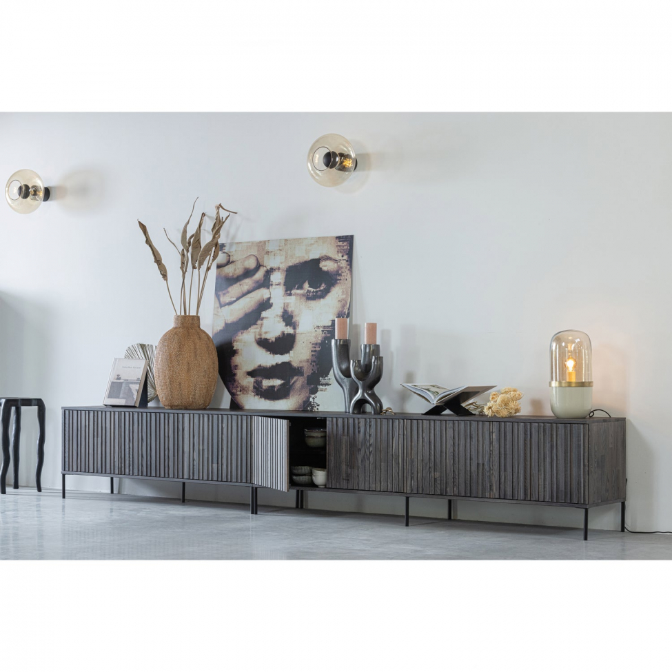 TV-taso ‘New Gravure’ 100 cm - Tummanruskea/Musta