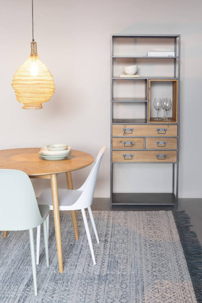 Hylly 'Samuel' - Luonnonvärinen/Musta