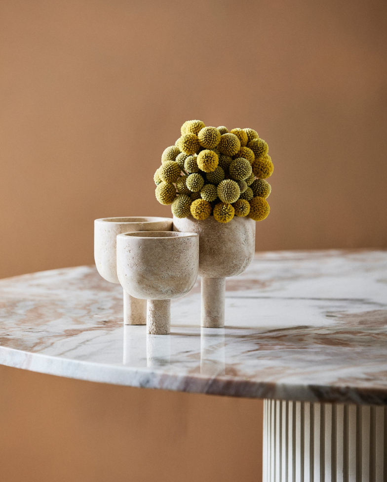 3-pakkaus Ruukkuja 'Roca' - Travertiin