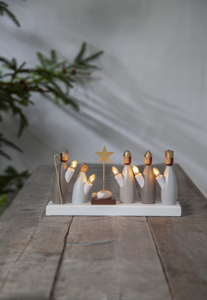 Adventtikynttelikkö 'Krubba' - Valkoinen