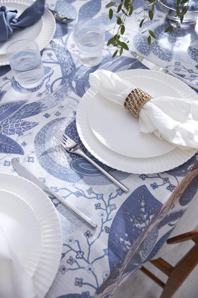 Pöytäliina 'A&E' 140x350 - Sininen