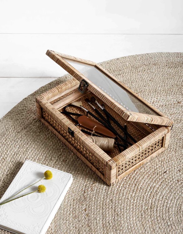 Säilytyslaatikko 'Wickerwork' - Luonnonvärinen