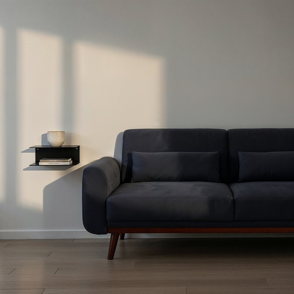 2-pakkaus Seinähylly 'Joliet' - Musta