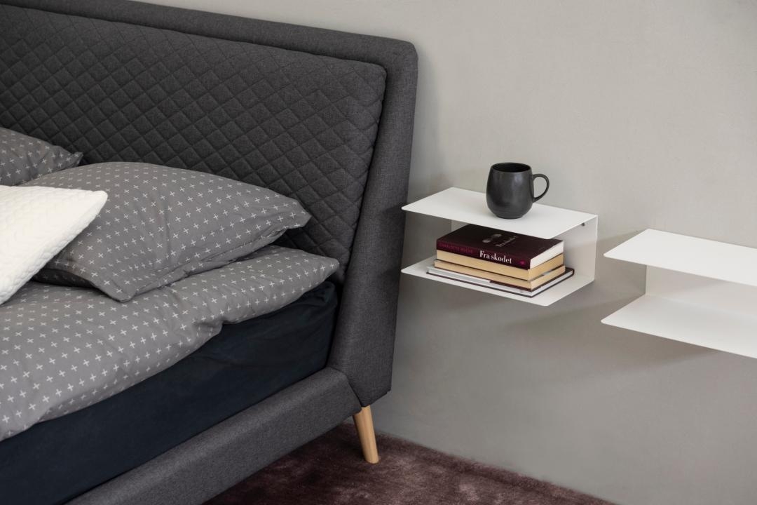 2-pakkaus Seinähylly 'Joliet' - Valkoinen/Harmaa