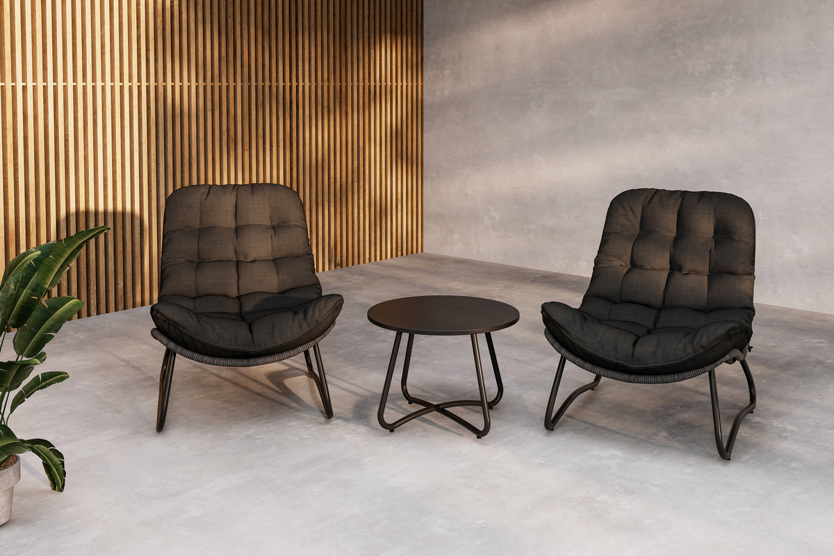 Lounge-setti 'Siro' - Musta