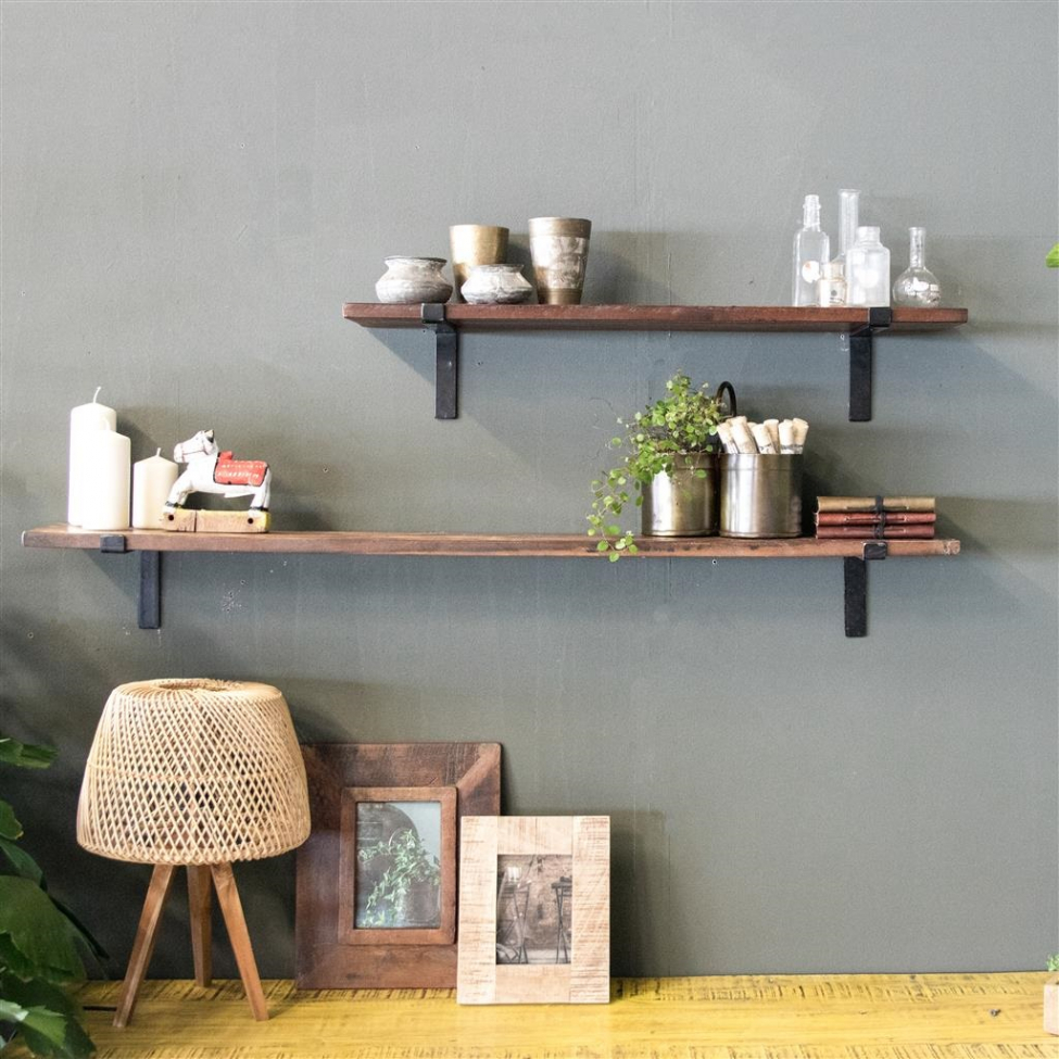 Seinähylly 'Factory' 80cm - Luonnonväri