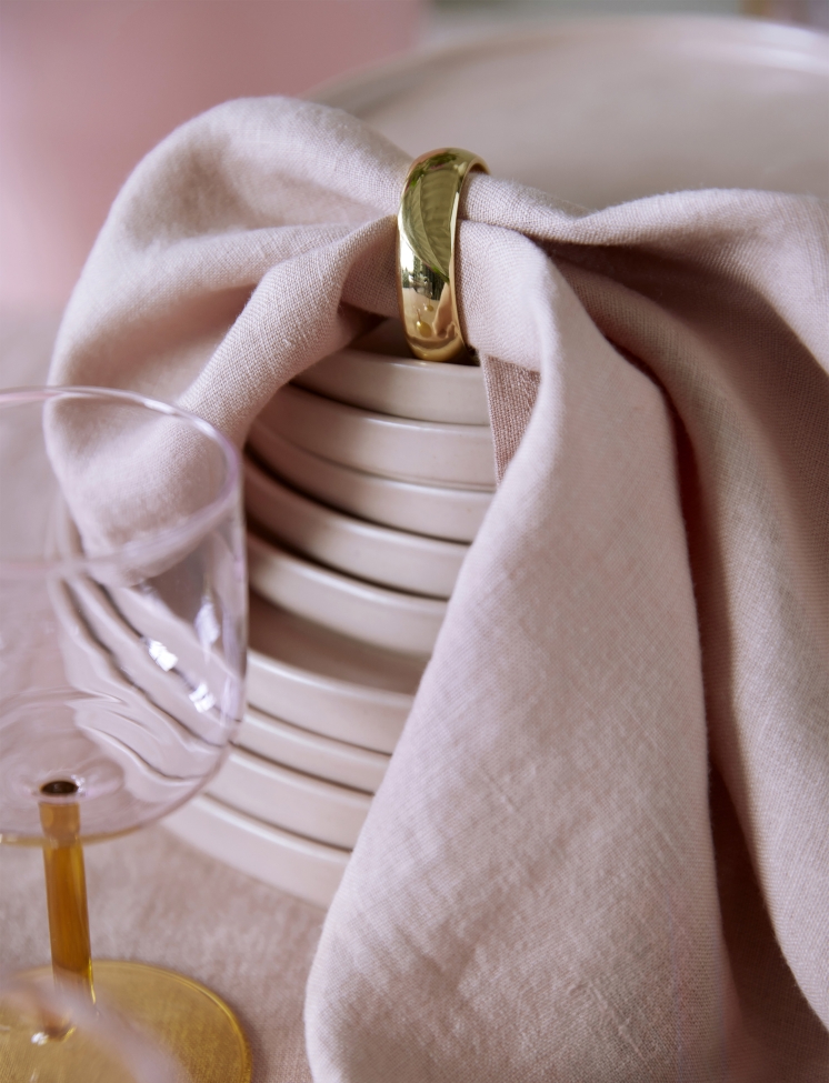 Servettirenkaat 'Monaco' Pyöreä 4cm 4-pack - Messinki