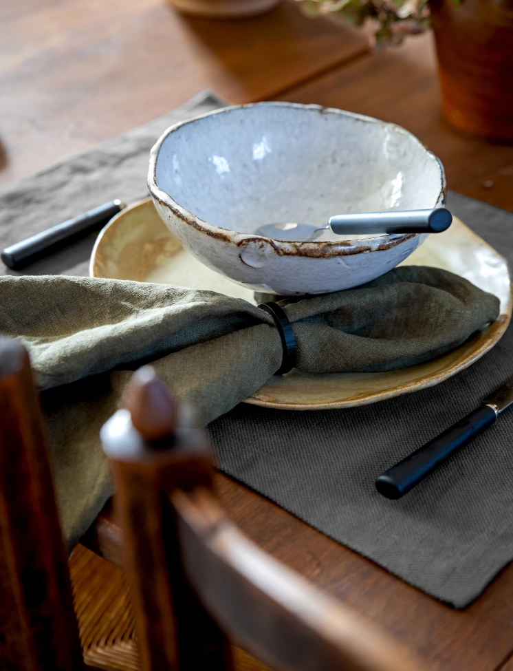 Servettirenkaat 'Kiruna' 4-pack - Musta