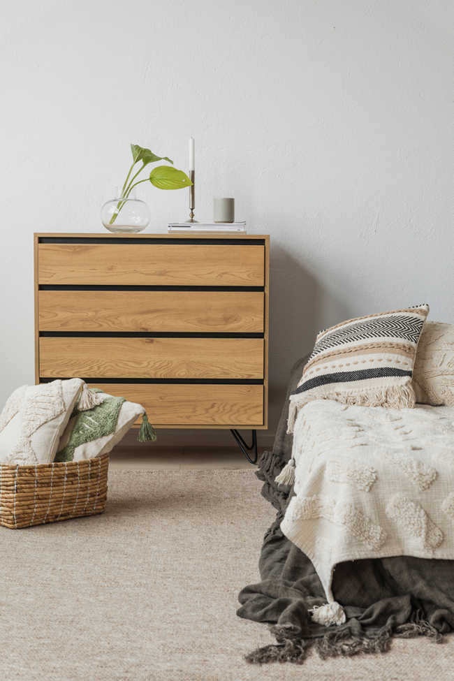 Lipasto 'Elle' 90x90 - Tammi/Musta