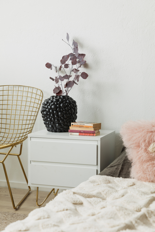 Yöpöytä 'Elle' - Valkoinen/Kulta