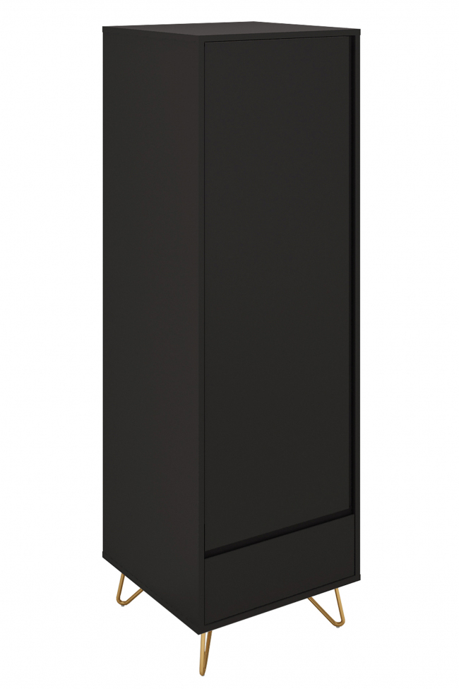 Vaatekaappi 'Elle' - Musta/Kulta