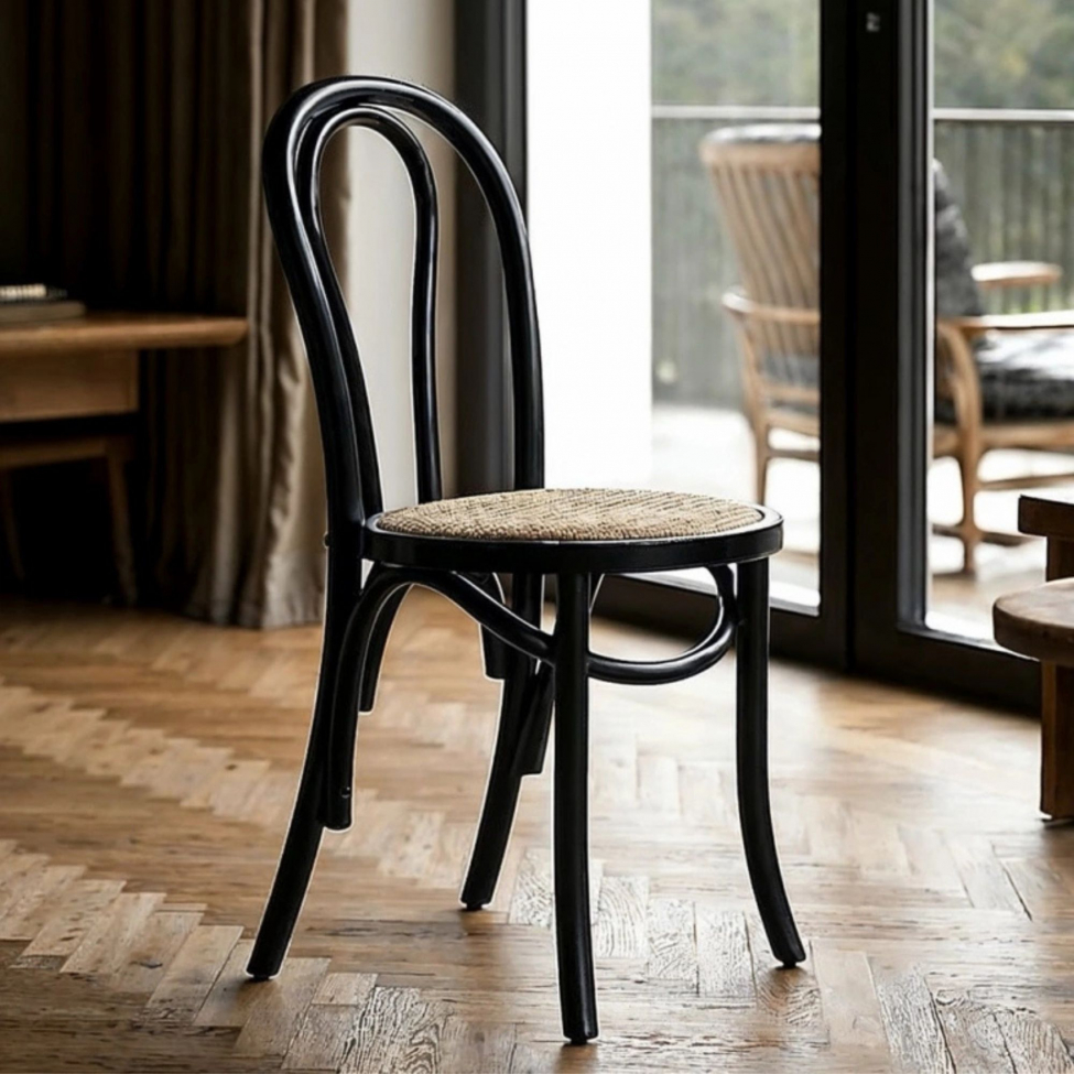 Tuoli 'Bistro' - Rottinki/Musta