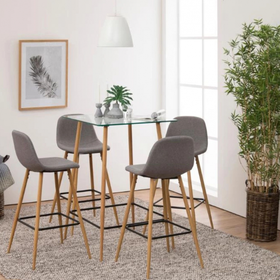 Baari-tuoli 'Soller' - Luonnonväri/Vaaleanharmaa