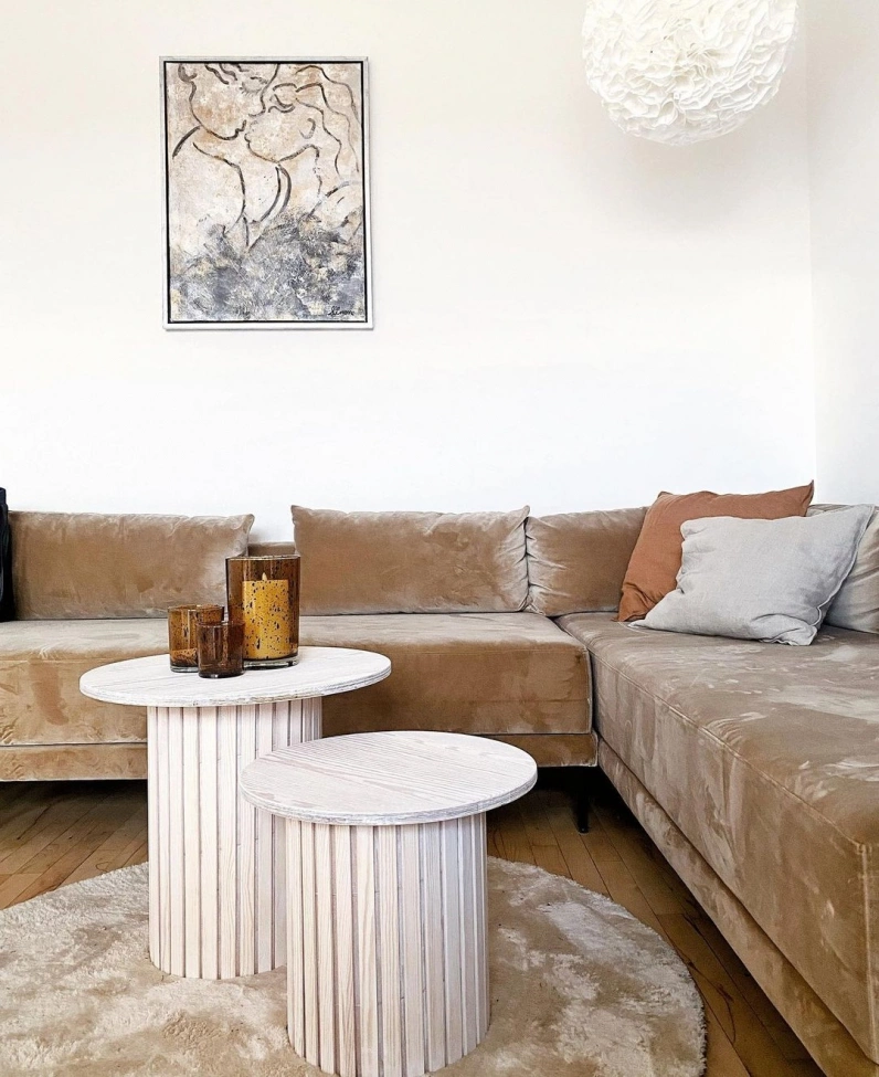 Pyöreä matto 'Aranga Super Soft' - Beige