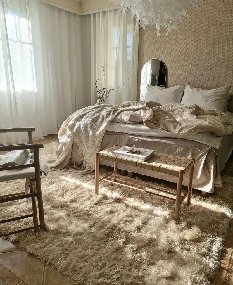 Nukkamatto 'Janjira' - Luonnonvalkoinen