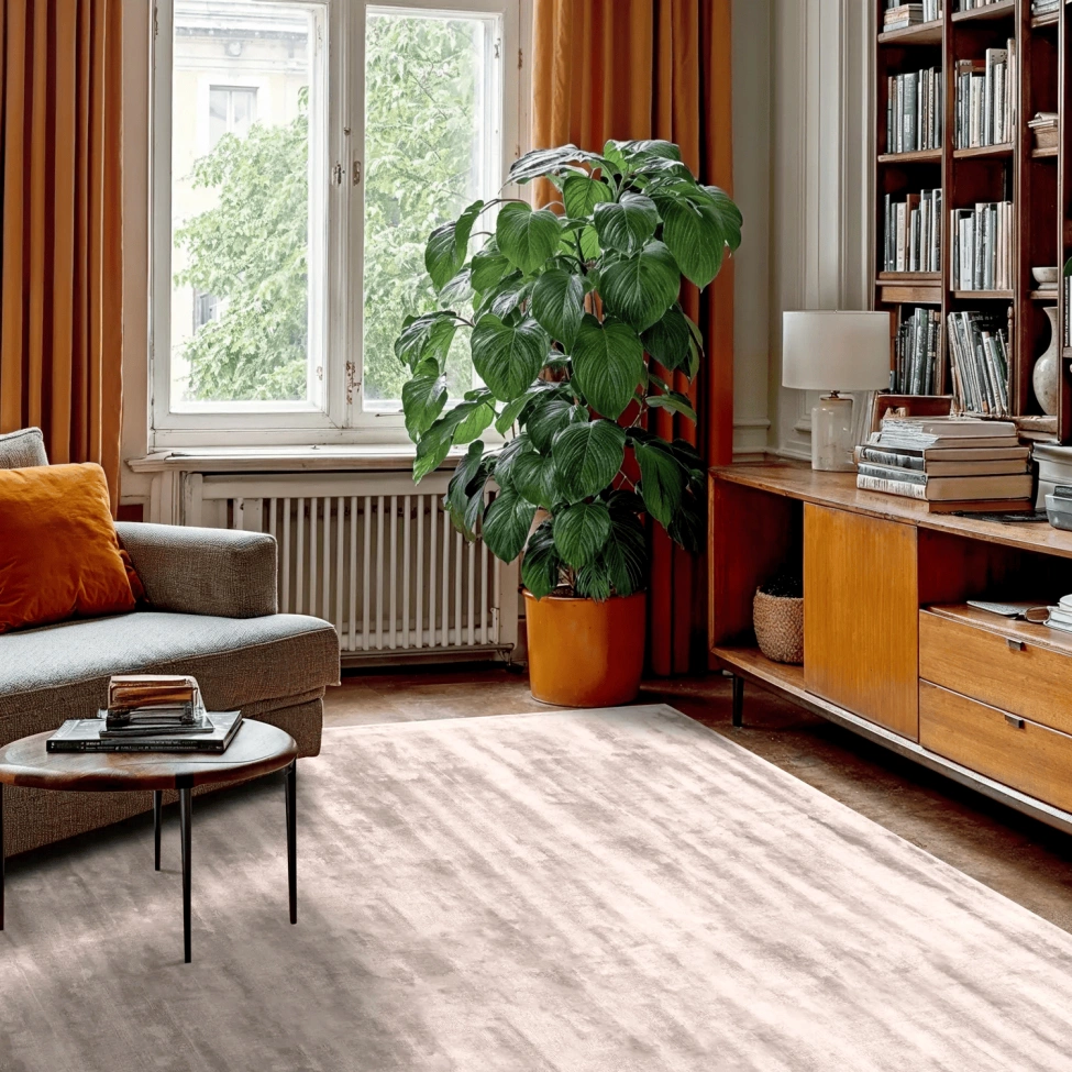 Viskoosimatto 'Jodhpur' - Vaaleanharmaa/Beige