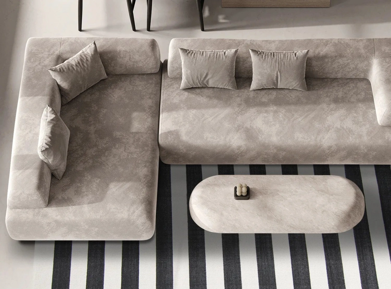 Puuvillamatto 'Nilo' - Valkoinen/Musta