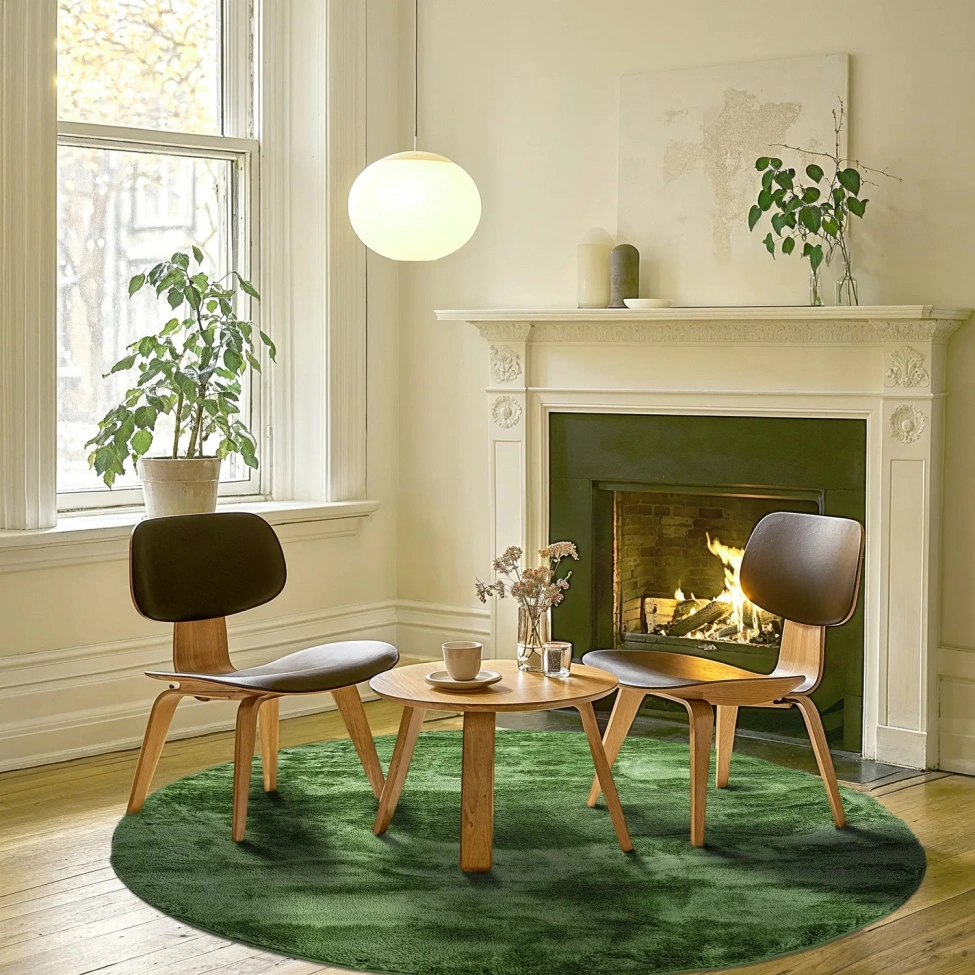 Pyöreä matto 'Aranga Super Soft' - Oliivi