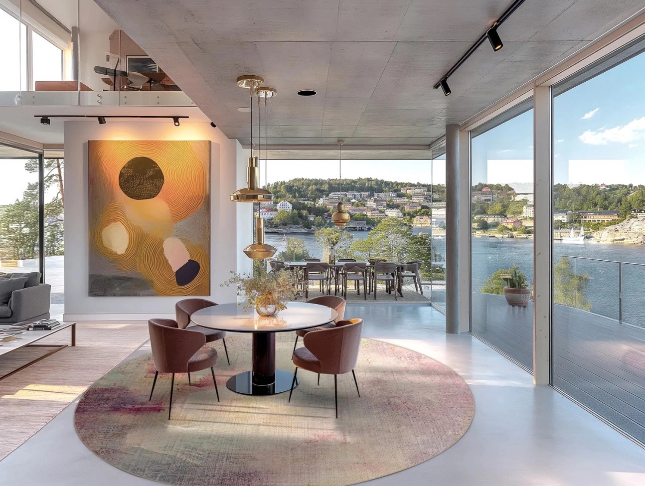 Pyöreä matto 'Mogoro' - Monivärinen