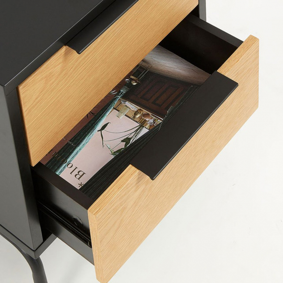 Yöpöytä 'Koln' - Tammi/Musta