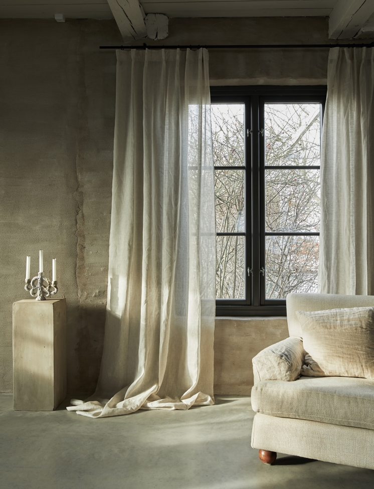 Verho rypytysnauhalla 'Dalsland' 145x250 - Beige