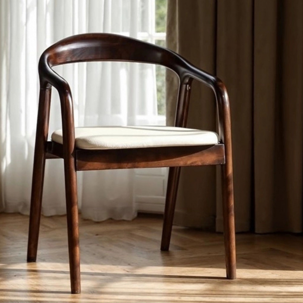 Käsinojatuoli 'Aspa' - Tummanruskea/Beige