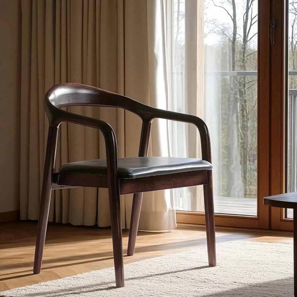 Käsinojatuoli 'Aspa' - Tummanruskea