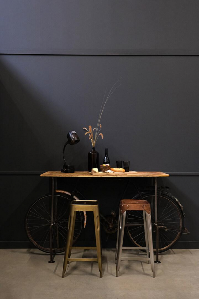 Sivupöytä Vintage pyörä - Puu/Rauta