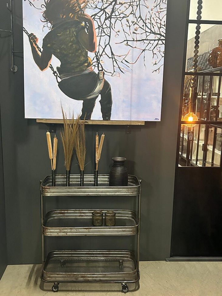 Rullapöytä 'Vega' - Rauta/Lakka