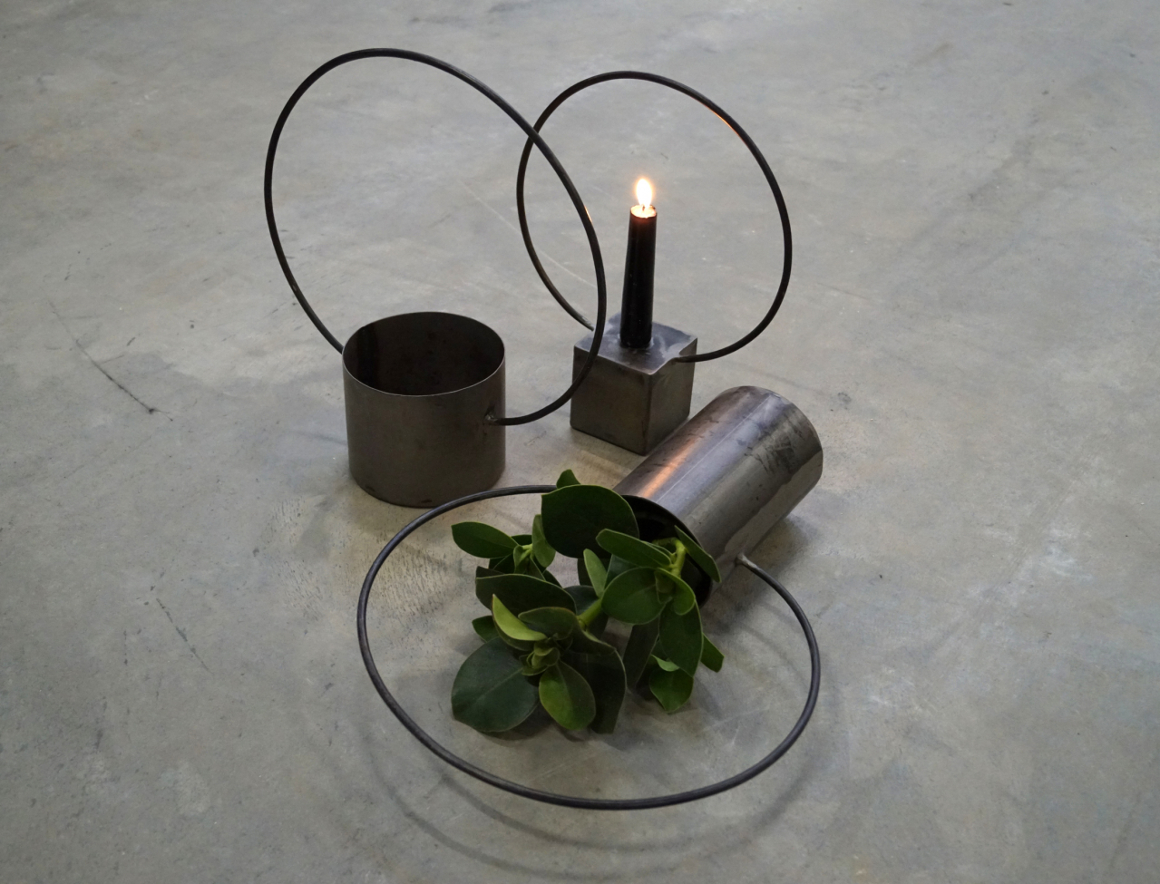 Pyöreä kynttilänjalka 'Darren' - Vintage