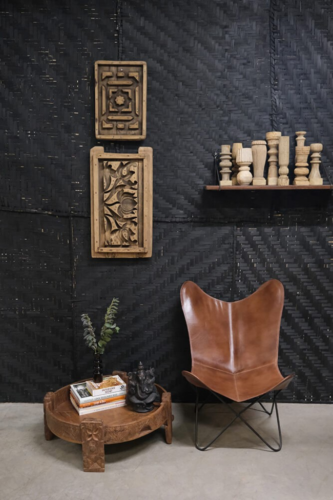 Vintage-lepotuoli - Nahka/Rauta