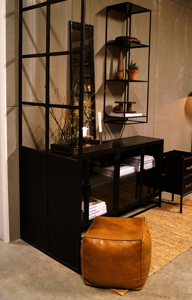 Nahkapuff 'Olivia' Kuutio - Ruskea