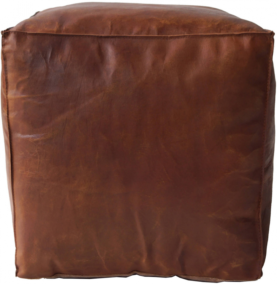 Nahkapuff 'Olivia' Kuutio - Ruskea