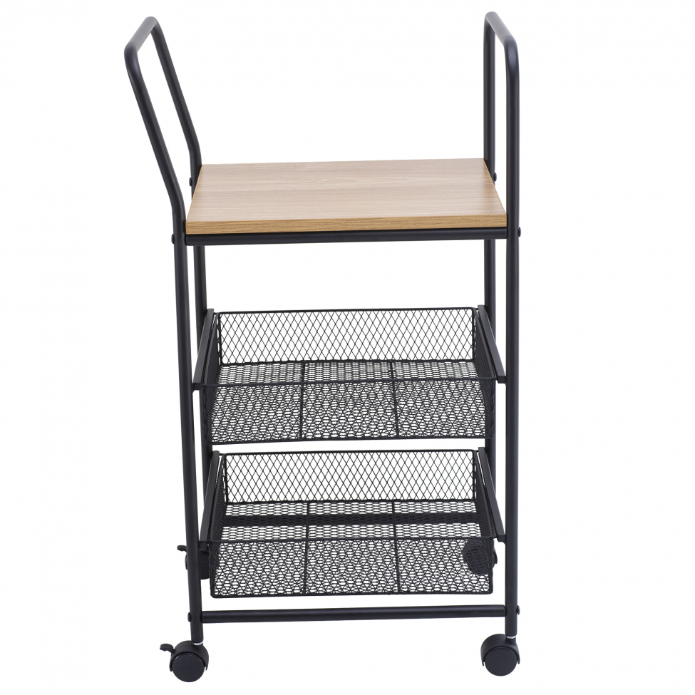 Keittiövaunu/juomavaunu 'Grums' - Musta/Puu