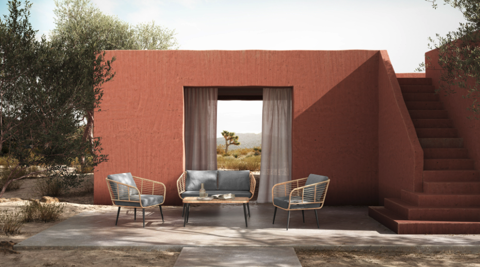 Puutarhatuoli 'Sardinia' - Luonnollinen/Harmaa