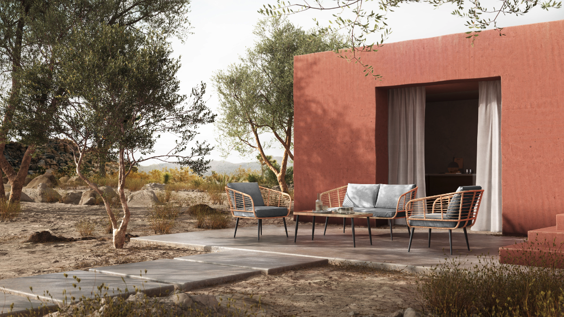 Puutarhatuoli 'Sardinia' - Luonnollinen/Harmaa