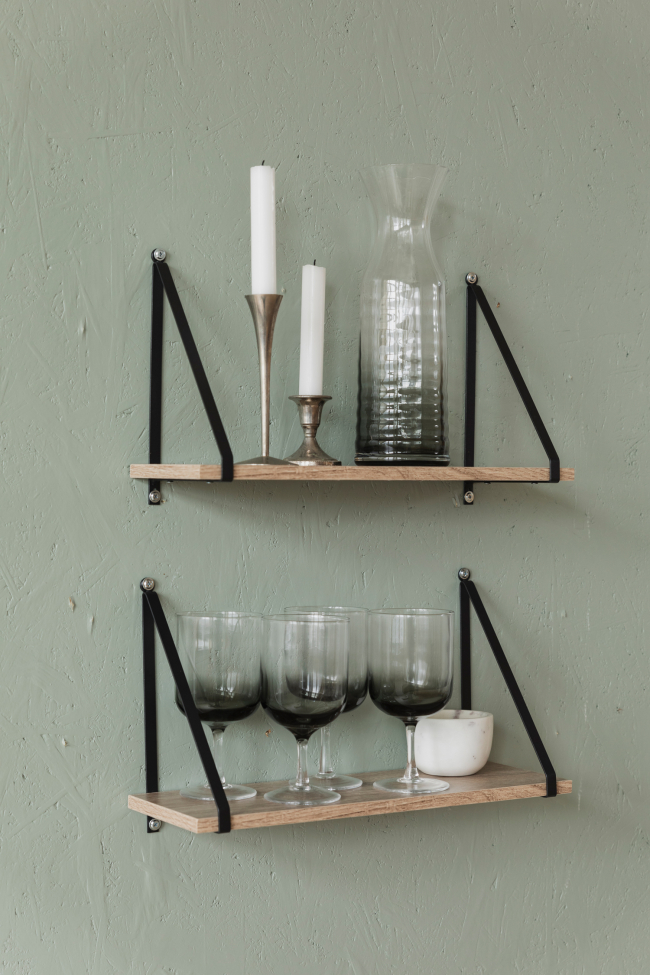 2-pakkaus Seinähyllyjä 'Triangle' - Luonnonväri