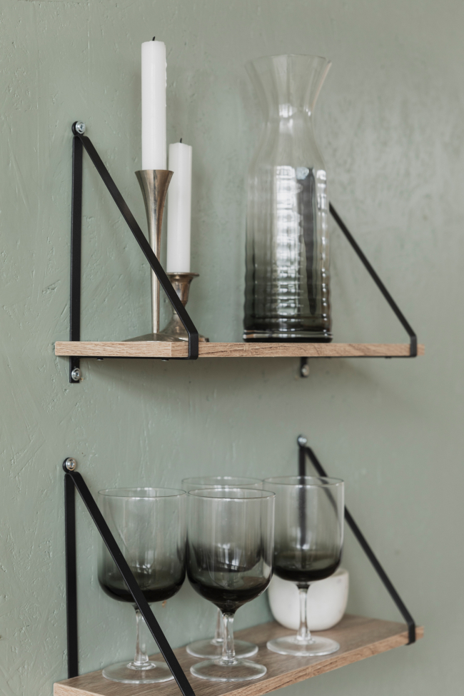 2-pakkaus Seinähyllyjä 'Triangle' - Luonnonväri